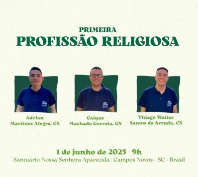 Três jovens realizarão Primeira Profissão Religiosa na Congregação dos Missionários de São Carlos